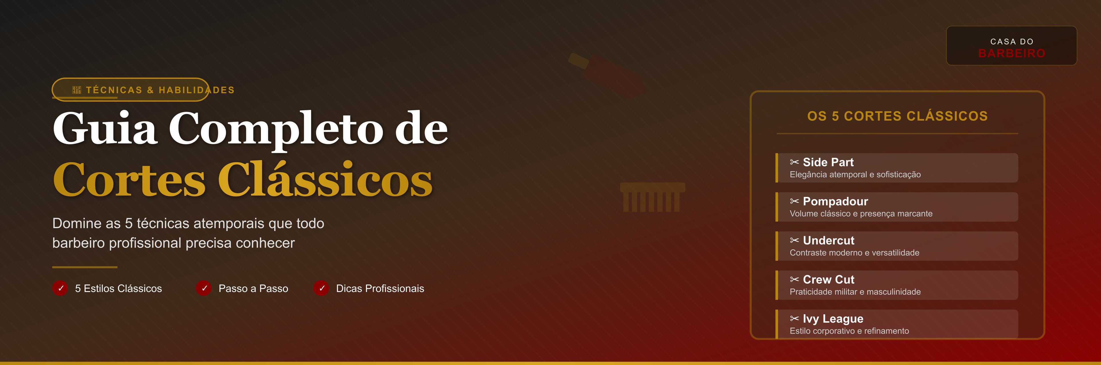 Guia Completo de Cortes Clássicos Masculinos: 5 Técnicas Profissionais para Barbeiros | Casa do Barbeiro