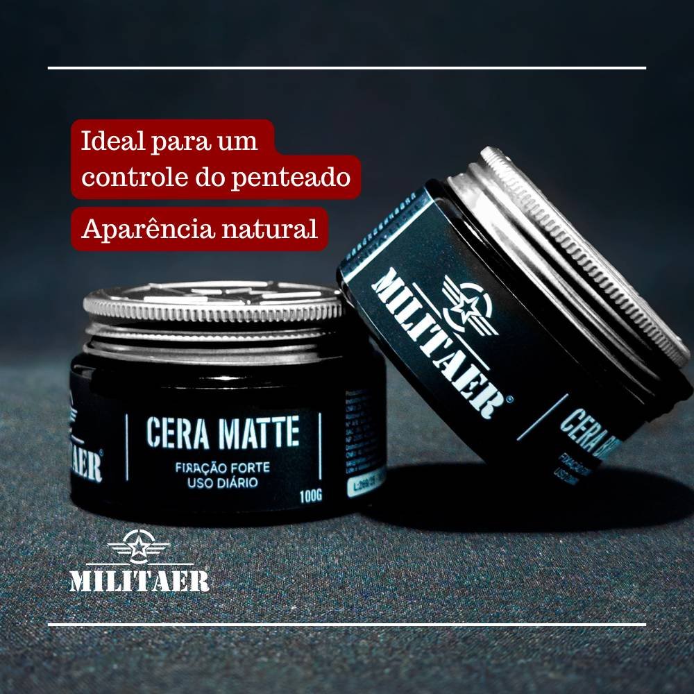CERA MATTE MILITAER 100GR - FIXACAO FORTE E SECA