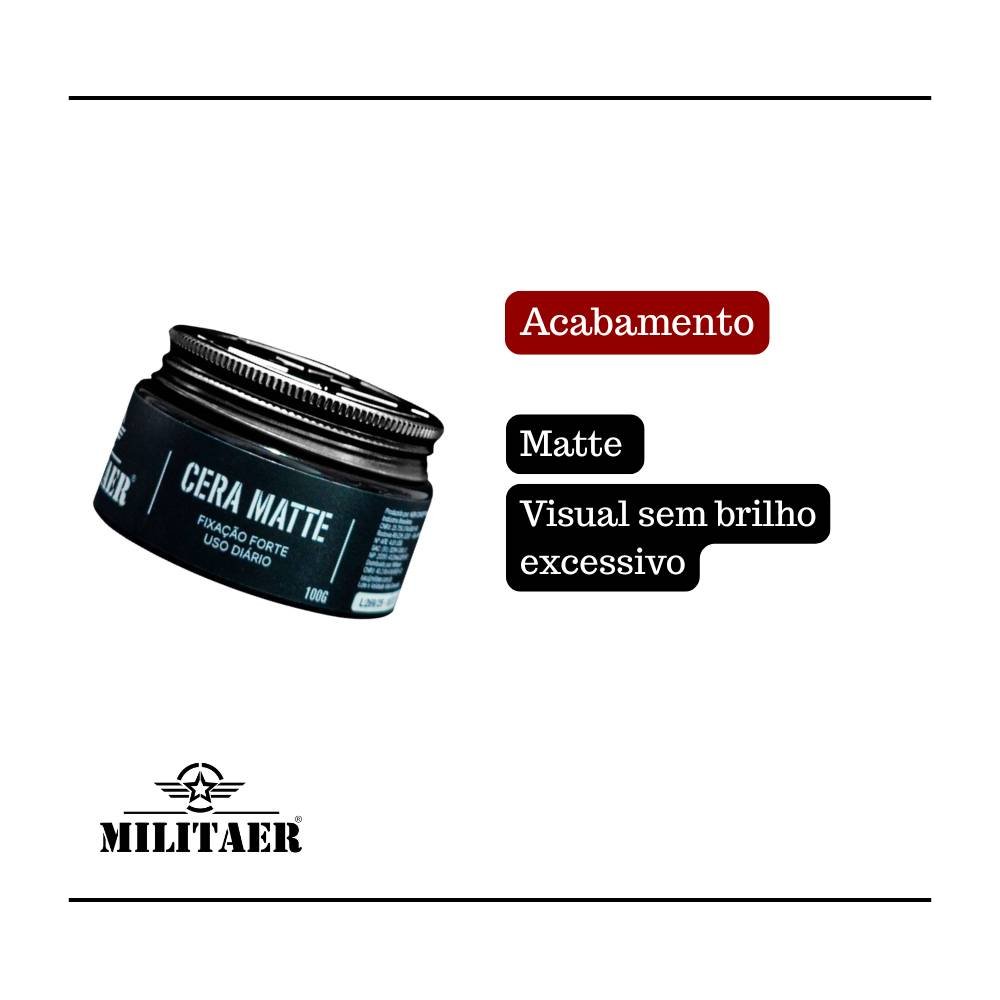 CERA MATTE MILITAER 100GR - FIXACAO FORTE E SECA