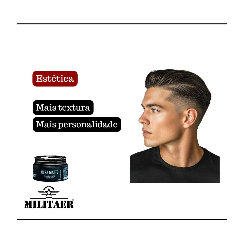 CERA MATTE MILITAER 100GR - FIXACAO FORTE E SECA