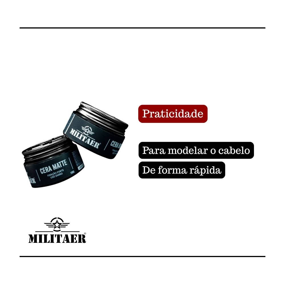 CERA MATTE MILITAER 100GR - FIXACAO FORTE E SECA