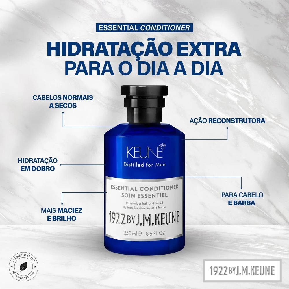 CONDICIONADOR PARA CABELO ESSENTIAL KEUNE 1922 250ML – HIDRATACAO E SUAVIDADE