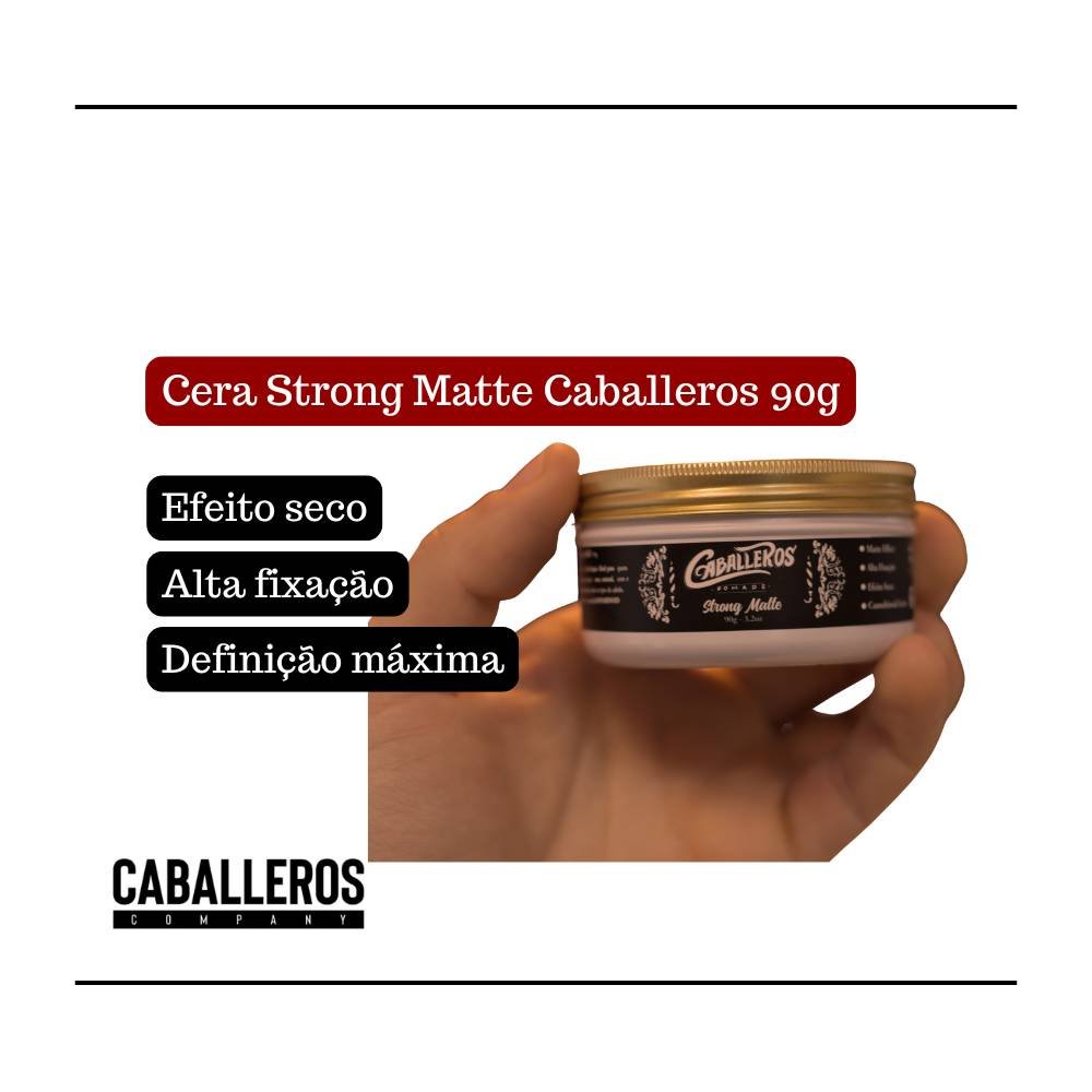 CERA STRONG MATTE CABALLEROS 90G ALTA FIXACAO BAUNILHA