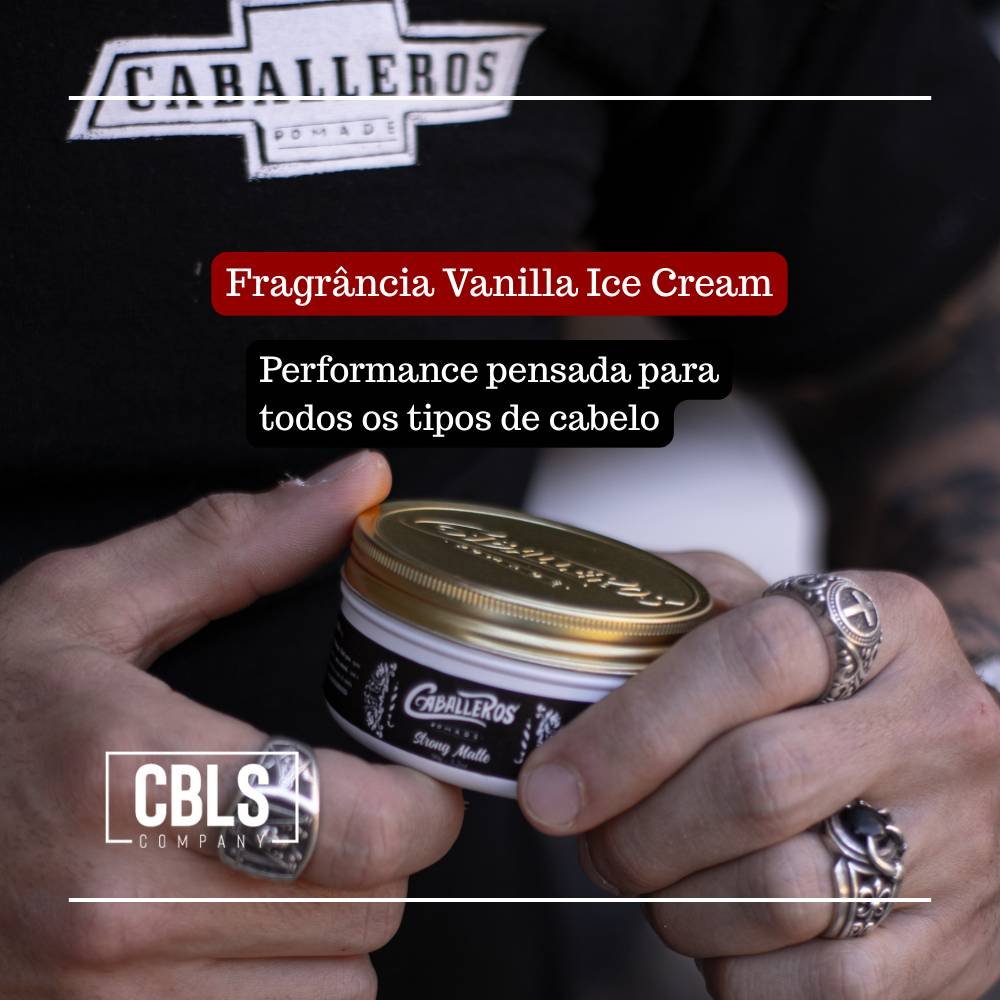 CERA STRONG MATTE CABALLEROS 90G ALTA FIXACAO BAUNILHA