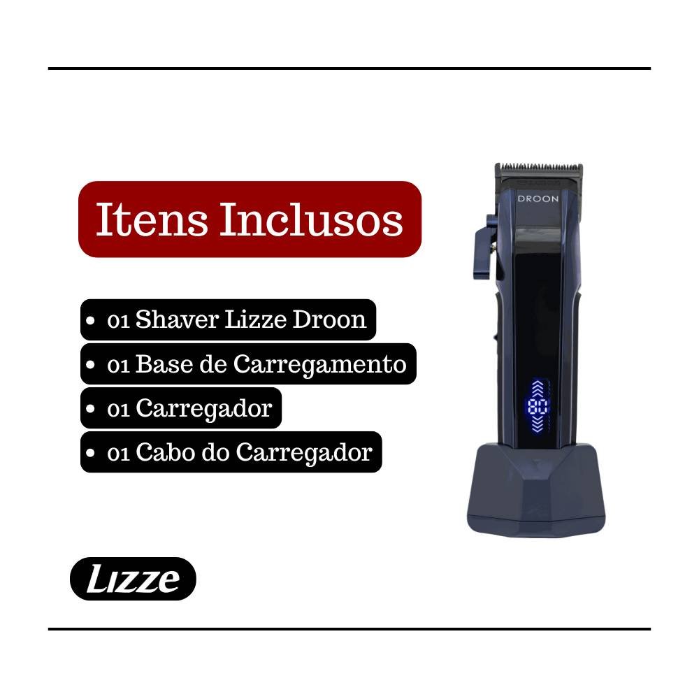 MAQUINA DE CORTE PROFISSIONAL LIZZE DROON SEM FIO BIVOLT
