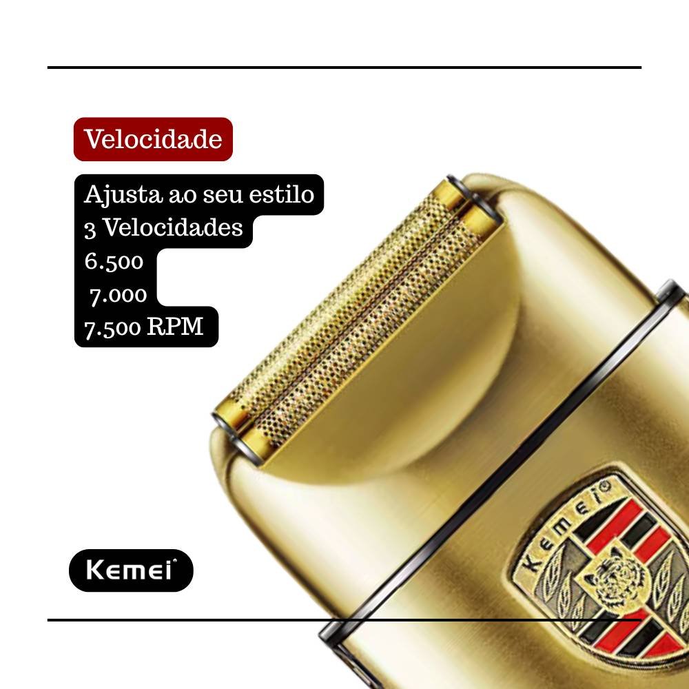 BARBEADOR ELETRICO SHAVER KEMEI KM-T93 RECARREGAVEL BIVOLT
