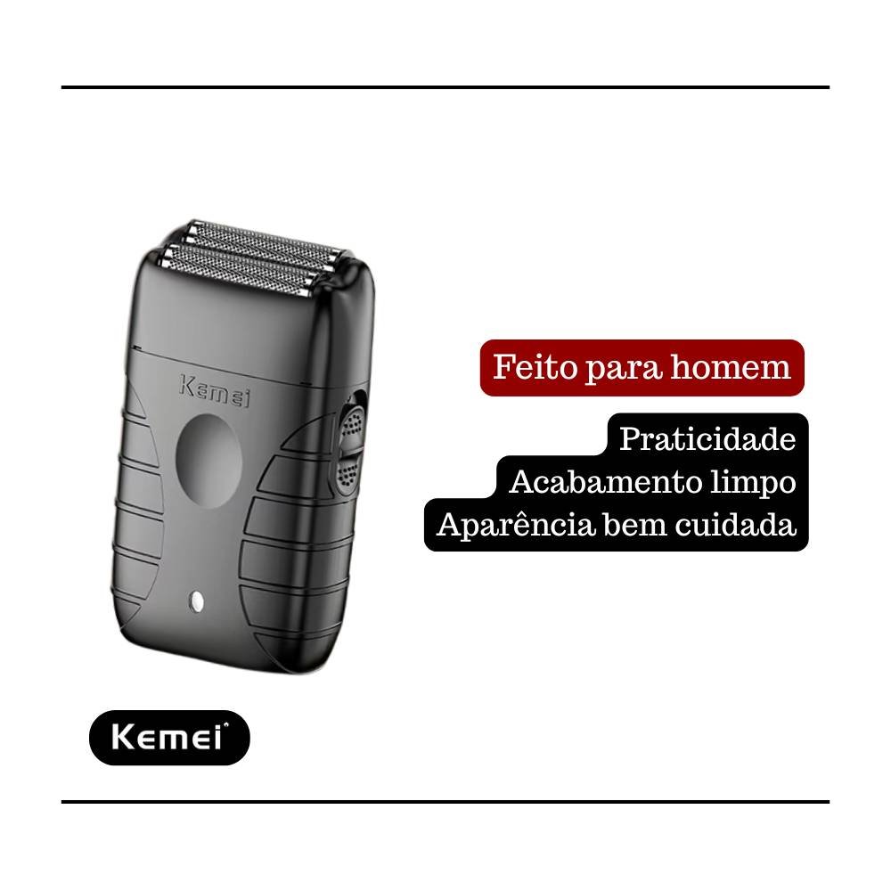 BARBEADOR ELETRICO SHAVER KEMEI KM-T95 SEM FIO RECARREGAVEL