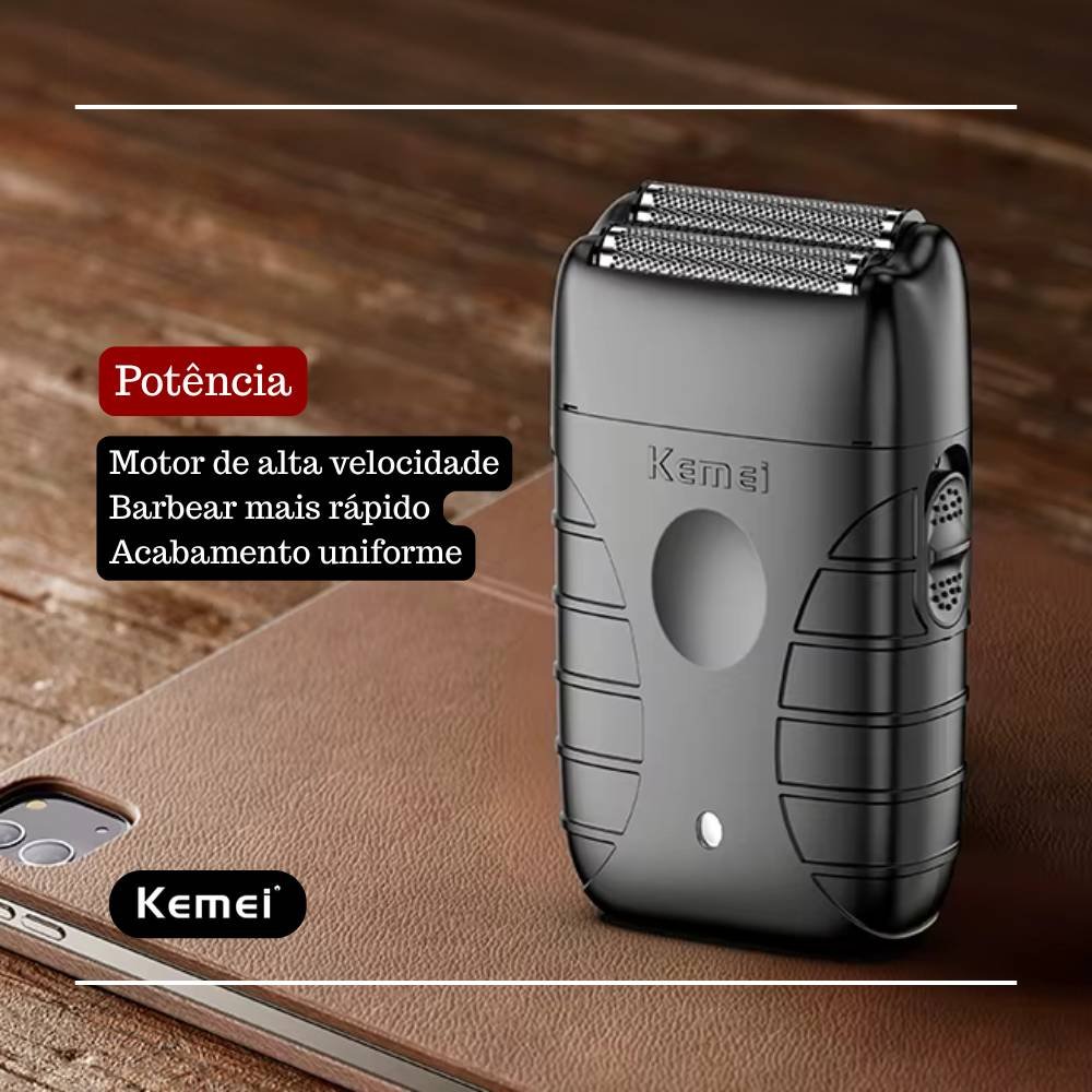 BARBEADOR ELETRICO SHAVER KEMEI KM-T95 SEM FIO RECARREGAVEL