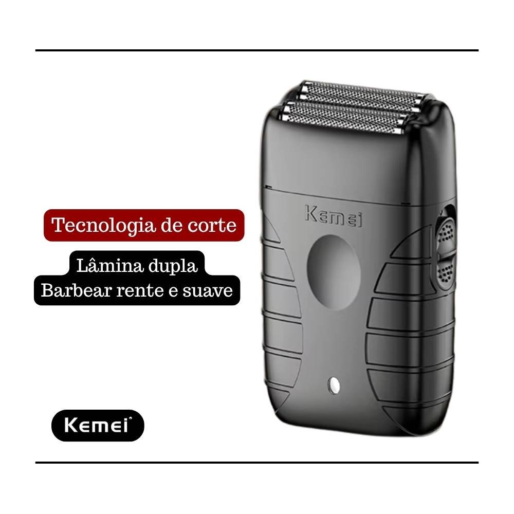 BARBEADOR ELETRICO SHAVER KEMEI KM-T95 SEM FIO RECARREGAVEL