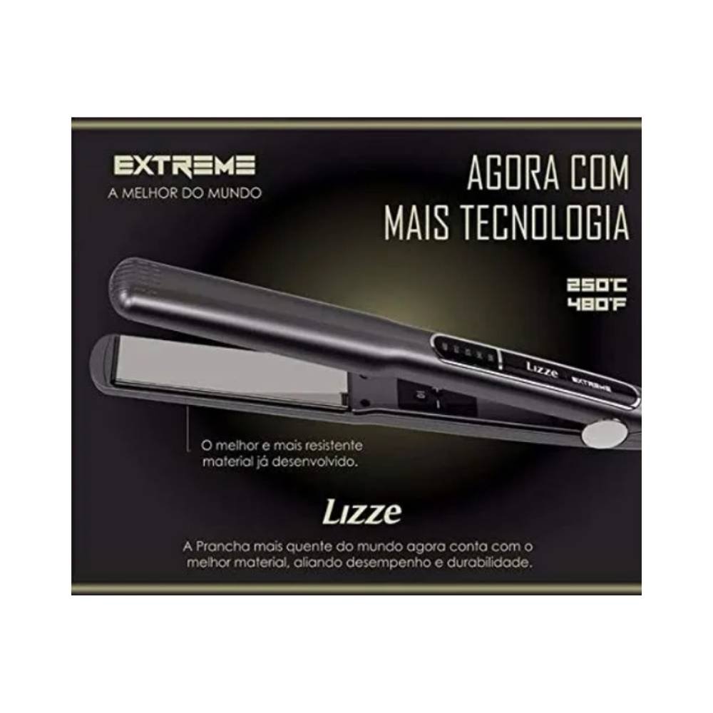 PRANCHA LIZZE EXTREME 250º ALISAMENTO PROFISSIONAL