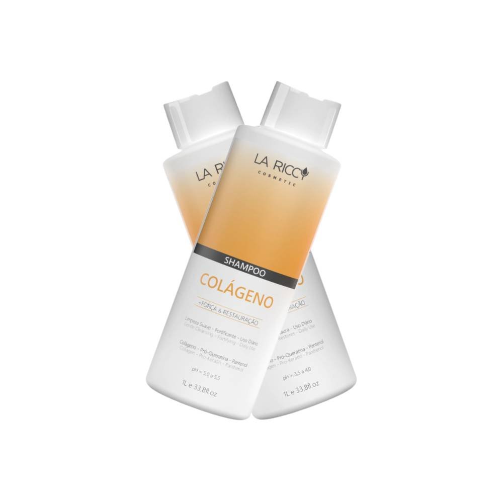 KIT SHAMPOO E CONDICIONADOR COLAGENO LA RICCY 1L – FORCA E RESTAURACAO