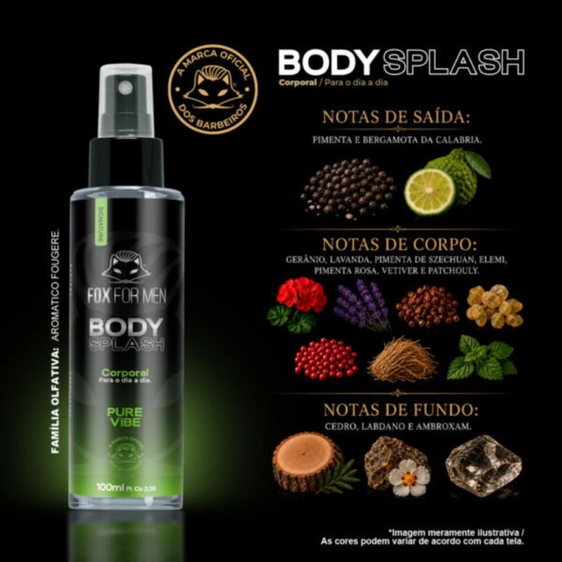 FOX FOR MEN BODY SPLASH PURE VIBE 100ML - CITRICO